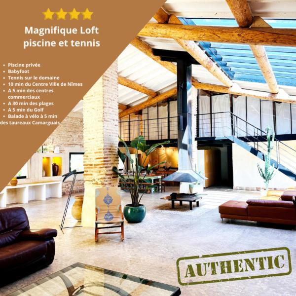 Magnifique Loft - Piscine - Tennis - Babyfoot Nîmes Exteriér fotografie